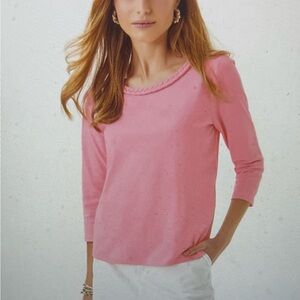 Lilly Pulitzer, new with tags, Paulson net top ROUSSEAU pink size small